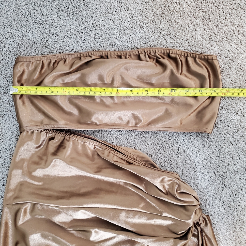 PrettyLittleThing Women's Satin Dress, Bronze (Size 10) - Picture 7 of 12